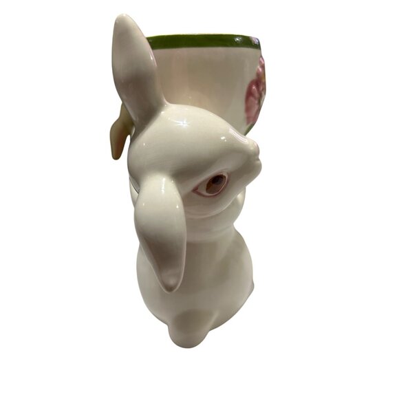 Vtg Avon Sunny Bunny Ceramic Candle Holder Floral Medley Scent Candle 1981 - Picture 4 of 8